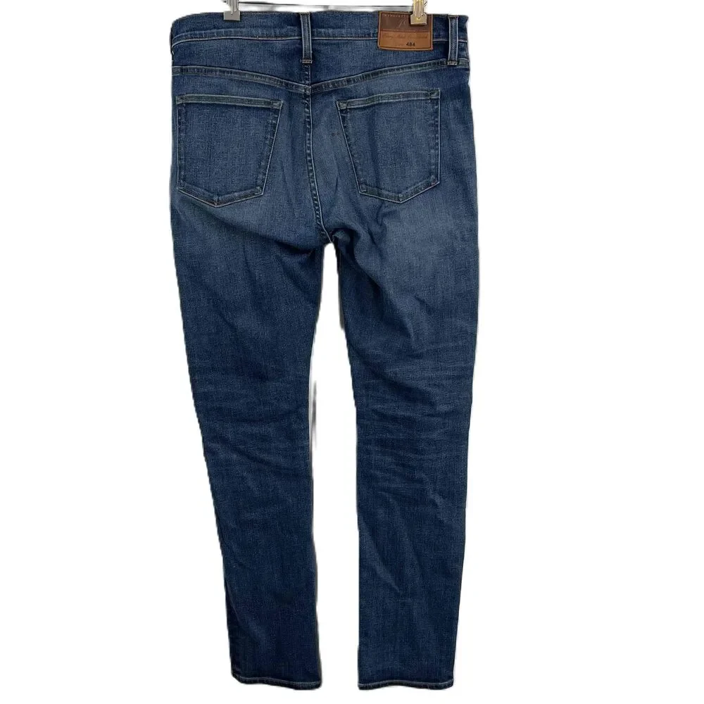 J. Crew Medium Wash 484‎ Slim Denim Jeans Zip Fly 5 Pocket Men Size W34 L34